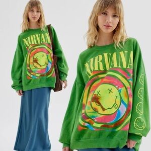 Urban Outfitters Nirvana Green Sweater